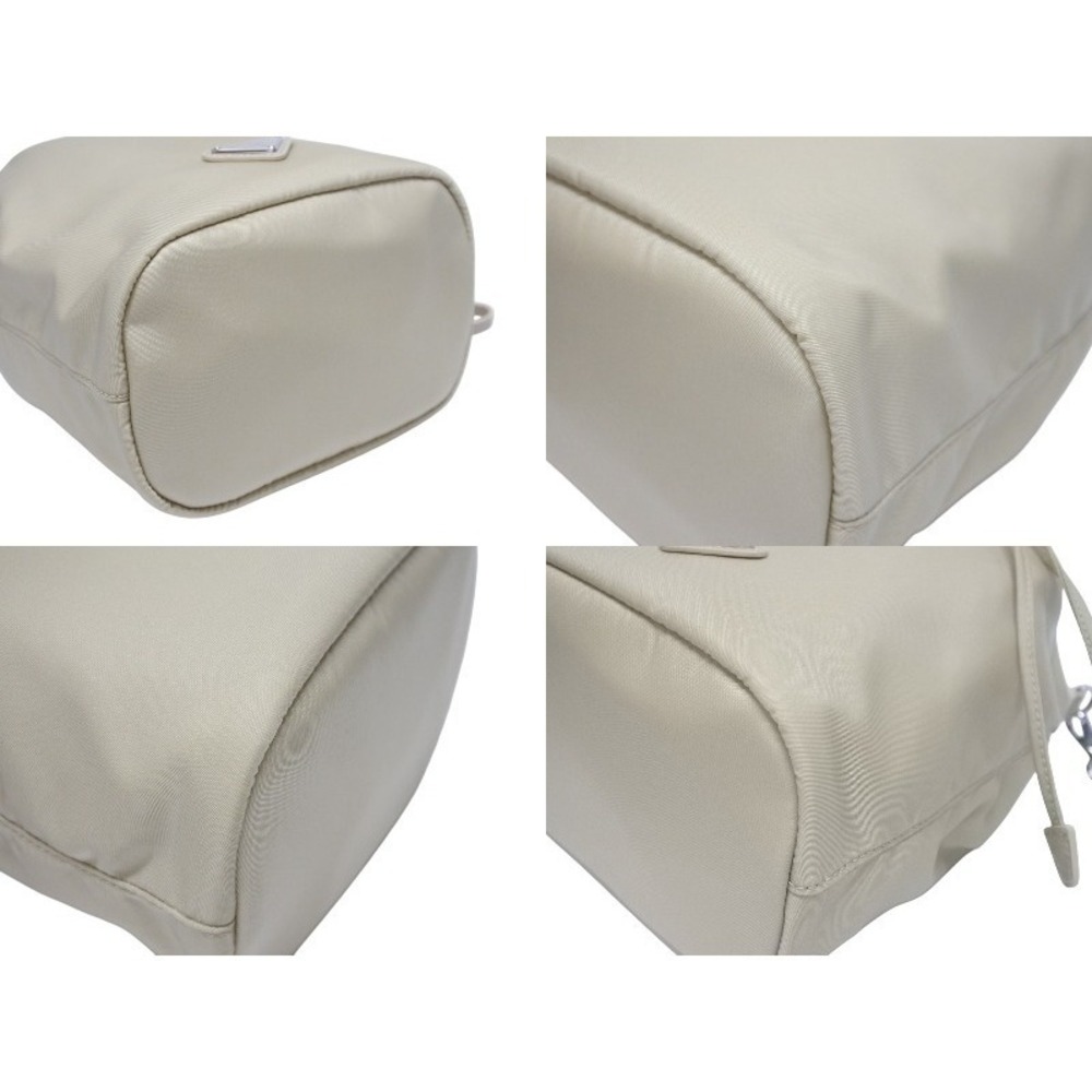 Prada handbag drawstring logo plate Re pouch Beige Tan - Picture 5 of 8